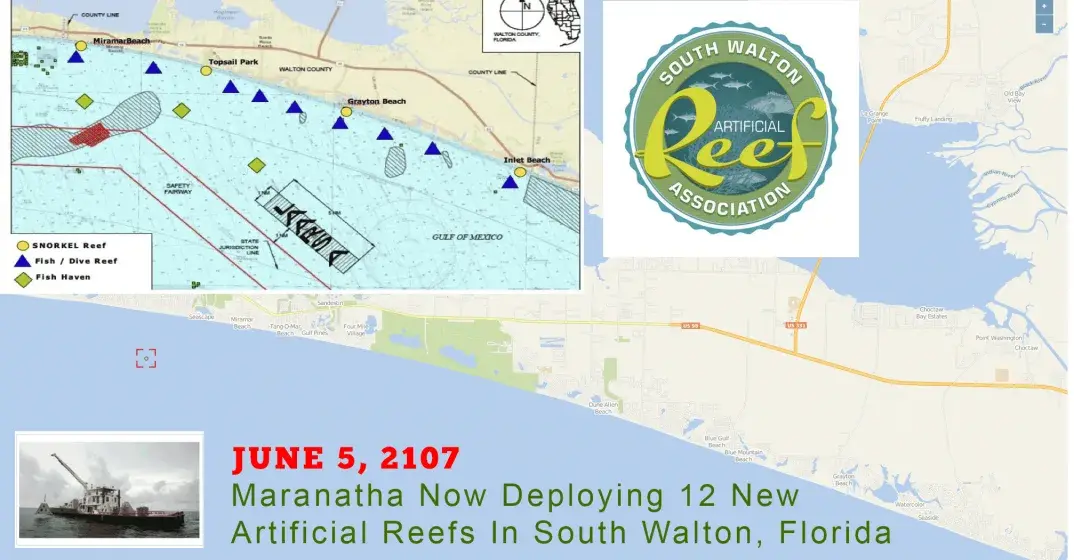Multiple South Walton Artificial Reef Deployments Commence June 5, 2017